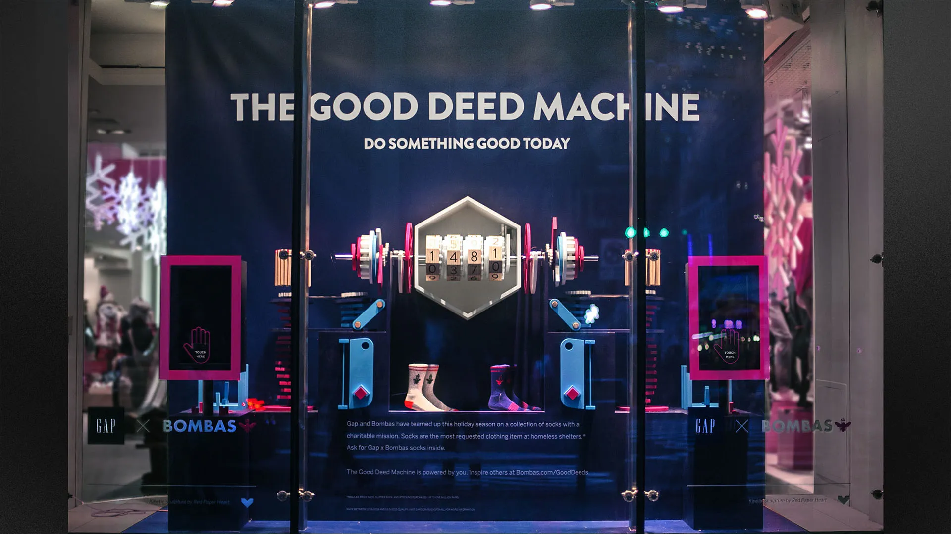 The Good Deed Machine - installation at the NYC Gap over the holiday season